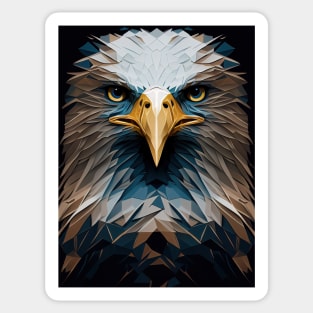 Triangle Eagle - Abstract polygon animal face staring Sticker